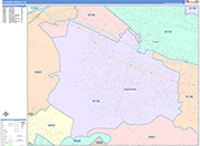 Hacienda Heights  Wall Map Color Cast Style